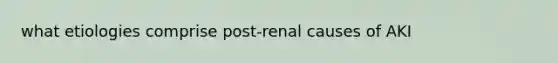 what etiologies comprise post-renal causes of AKI