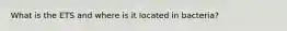 What is the ETS and where is it located in bacteria?