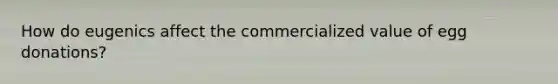 How do eugenics affect the commercialized value of egg donations?