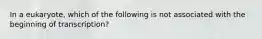 In a eukaryote, which of the following is not associated with the beginning of transcription?