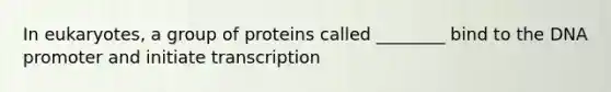 In eukaryotes, a group of proteins called ________ bind to the DNA promoter and initiate transcription