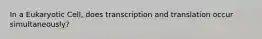 In a Eukaryotic Cell, does transcription and translation occur simultaneously?