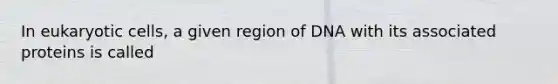 In eukaryotic cells, a given region of DNA with its associated proteins is called