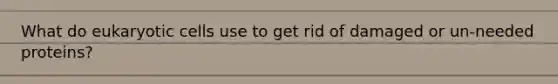 What do eukaryotic cells use to get rid of damaged or un-needed proteins?