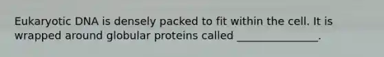 Eukaryotic DNA is densely packed to fit within the cell. It is wrapped around globular proteins called _______________.