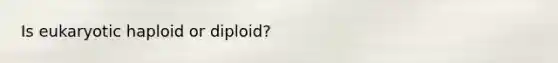 Is eukaryotic haploid or diploid?