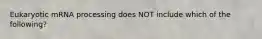 Eukaryotic mRNA processing does NOT include which of the following?