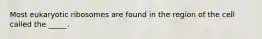 Most eukaryotic ribosomes are found in the region of the cell called the _____.