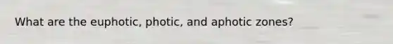 What are the euphotic, photic, and aphotic zones?