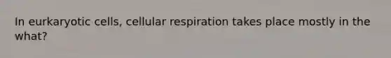 In eurkaryotic cells, cellular respiration takes place mostly in the what?