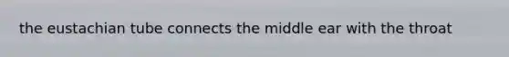 the eustachian tube connects the middle ear with the throat