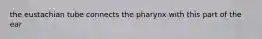 the eustachian tube connects the pharynx with this part of the ear