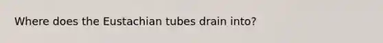 Where does the Eustachian tubes drain into?