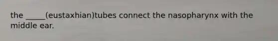 the _____(eustaxhian)tubes connect the nasopharynx with the middle ear.