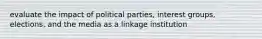 evaluate the impact of political parties, interest groups, elections, and the media as a linkage institution