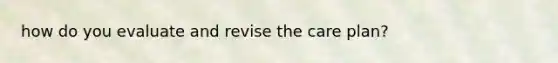 how do you evaluate and revise the care plan?