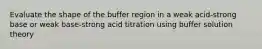 Evaluate the shape of the buffer region in a weak acid-strong base or weak base-strong acid titration using buffer solution theory