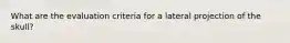 What are the evaluation criteria for a lateral projection of the skull?