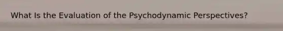 What Is the Evaluation of the Psychodynamic Perspectives?