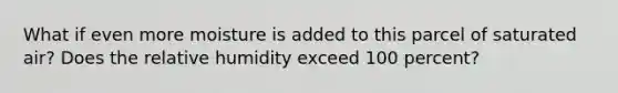 What if even more moisture is added to this parcel of saturated air? Does the relative humidity exceed 100 percent?