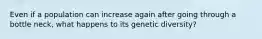 Even if a population can increase again after going through a bottle neck, what happens to its genetic diversity?