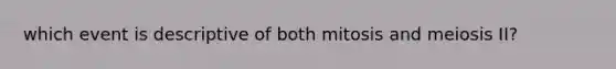 which event is descriptive of both mitosis and meiosis II?