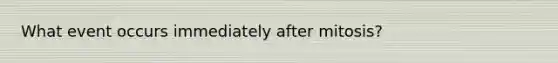 What event occurs immediately after mitosis?