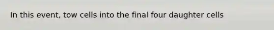 In this event, tow cells into the final four daughter cells