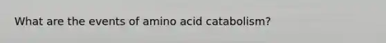 What are the events of amino acid catabolism?