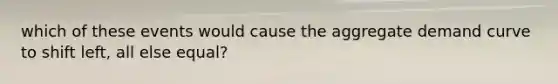 which of these events would cause the aggregate demand curve to shift left, all else equal?
