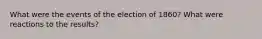 What were the events of the election of 1860? What were reactions to the results?