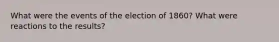 What were the events of the election of 1860? What were reactions to the results?