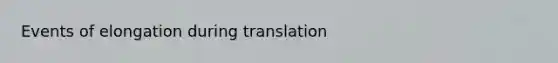 Events of elongation during translation