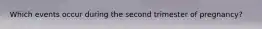 Which events occur during the second trimester of pregnancy?
