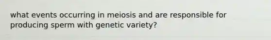 what events occurring in meiosis and are responsible for producing sperm with genetic variety?