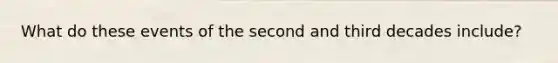 What do these events of the second and third decades include?