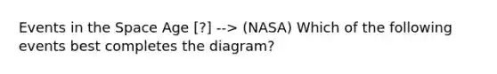 Events in <a href='https://www.questionai.com/knowledge/k0Lyloclid-the-space' class='anchor-knowledge'>the space</a> Age [?] --> (NASA) Which of the following events best completes the diagram?