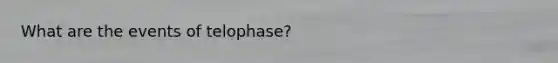 What are the events of telophase?