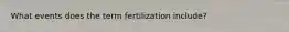 What events does the term fertilization include?