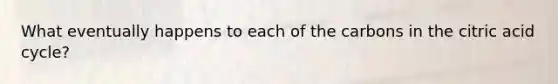 What eventually happens to each of the carbons in the citric acid cycle?