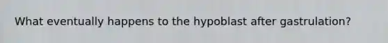 What eventually happens to the hypoblast after gastrulation?