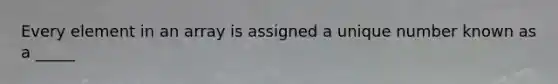 Every element in an array is assigned a unique number known as a _____