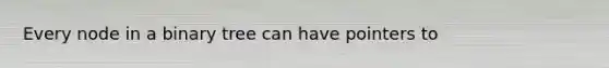 Every node in a binary tree can have pointers to
