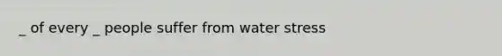 _ of every _ people suffer from water stress