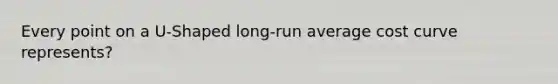 Every point on a U-Shaped long-run average cost curve represents?