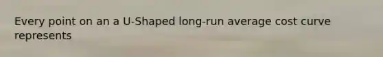 Every point on an a U-Shaped long-run average cost curve represents