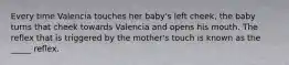 Every time Valencia touches her baby's left cheek, the baby turns that cheek towards Valencia and opens his mouth. The reflex that is triggered by the mother's touch is known as the _____ reflex.