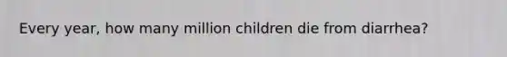 Every year, how many million children die from diarrhea?