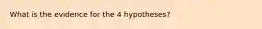 What is the evidence for the 4 hypotheses?