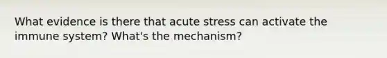 What evidence is there that acute stress can activate the immune system? What's the mechanism?